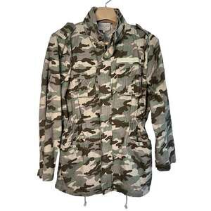 Hayden Los Angeles Camo Toggle Cinch Waist Jacket Size SMALL Womens Cotton